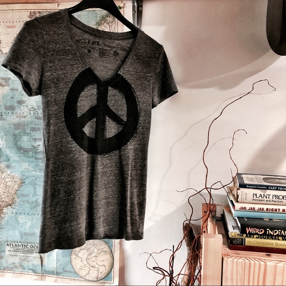 Peace Sign V-Neck
